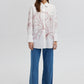 Camicia in misto cotone con ricamo floreale