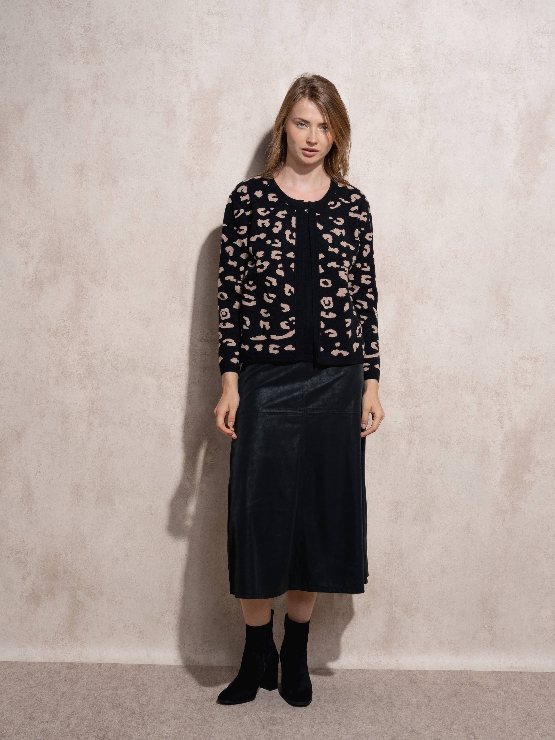 Cardigan jacquard animalier da donna