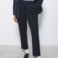 Pantaloni slim a quadri blu navy