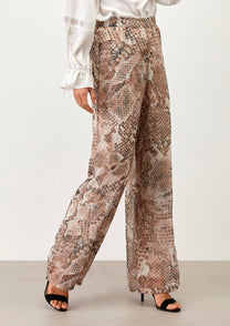Pantaloni lunghi animalier comodi da donna