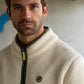 Felpa sherpa avorio con collo a zip