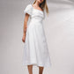 Vestito midi con scollo quadrato e gonna a trapezio