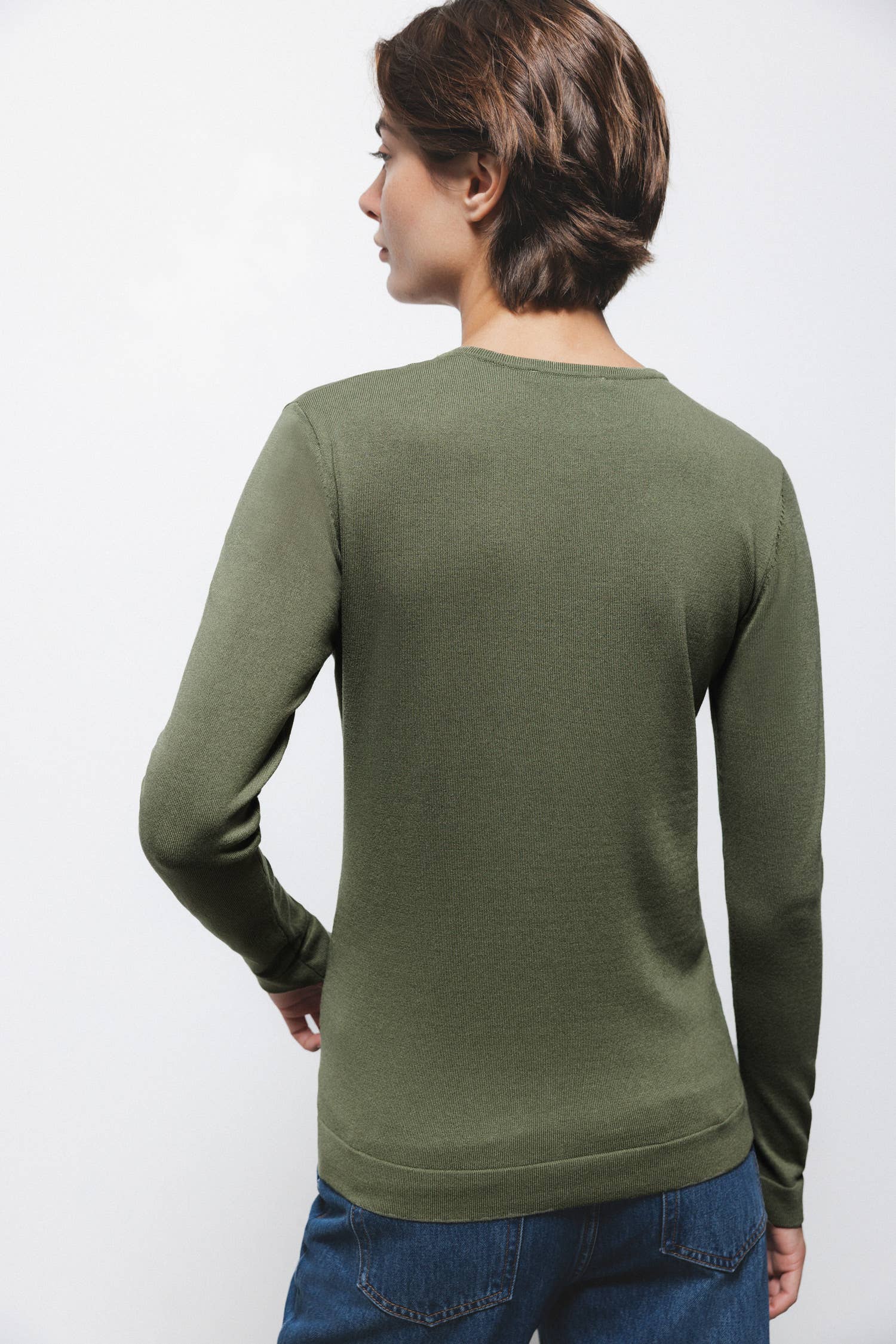 Maglione in maglia rasata con girocollo