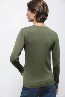 Maglione in maglia rasata con girocollo