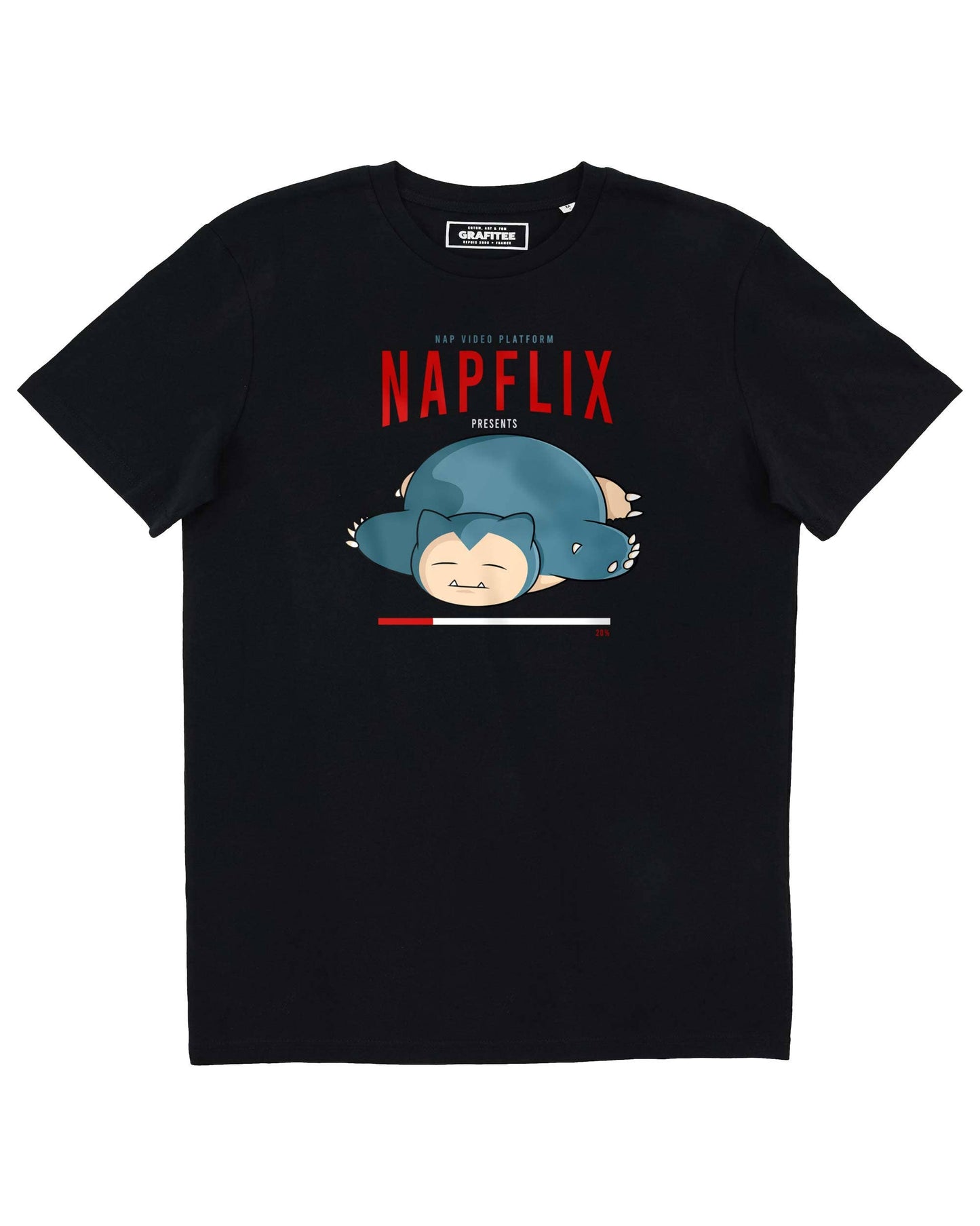 T-shirt Napflix in cotone biologico con grafica divertente