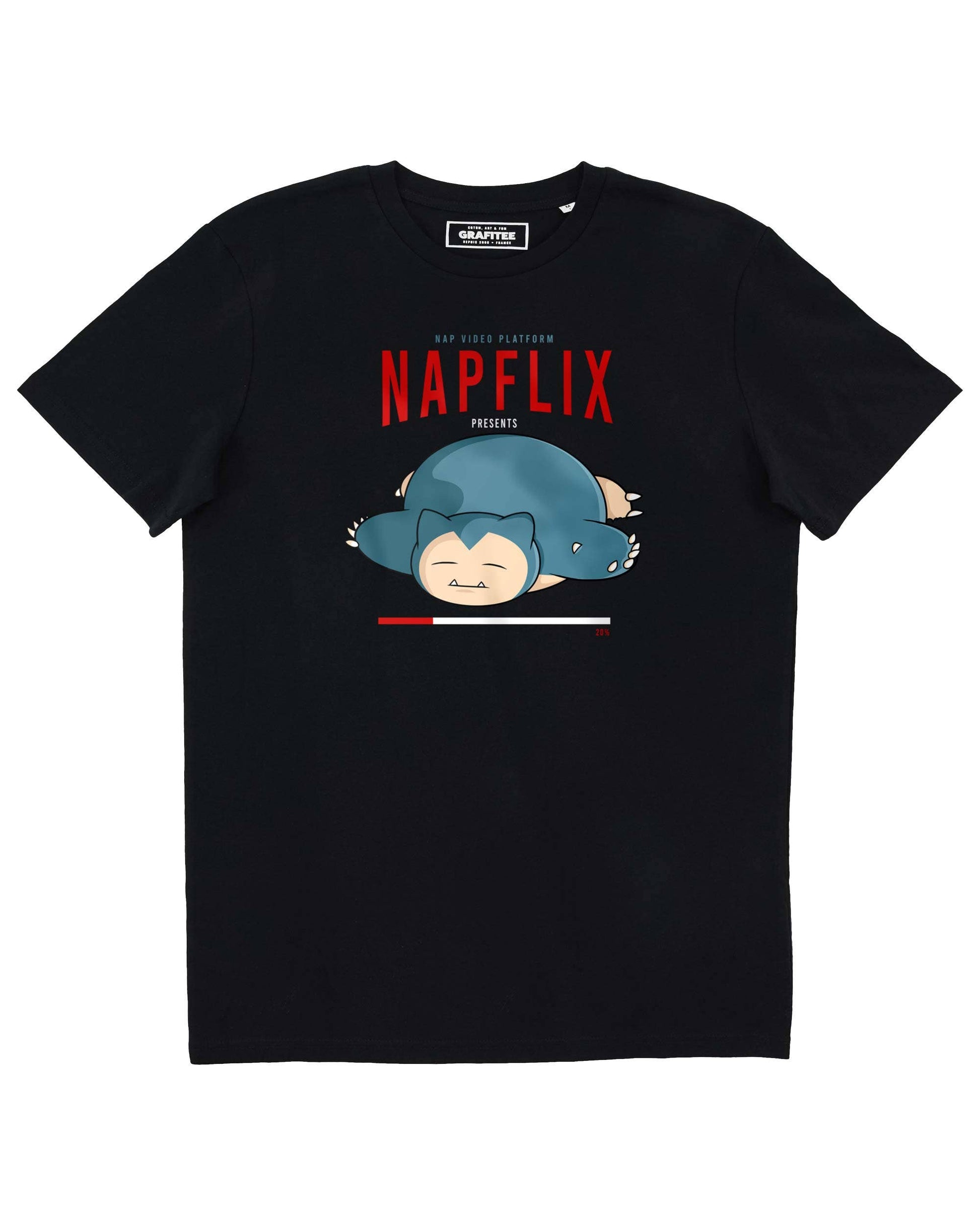 T-shirt Napflix in cotone biologico con grafica divertente