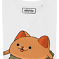 T-shirt unisex in cotone biologico con grafica Burger Cat Skater bianca