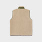 Gilet sherpa unisex con zip senza maniche color naturale