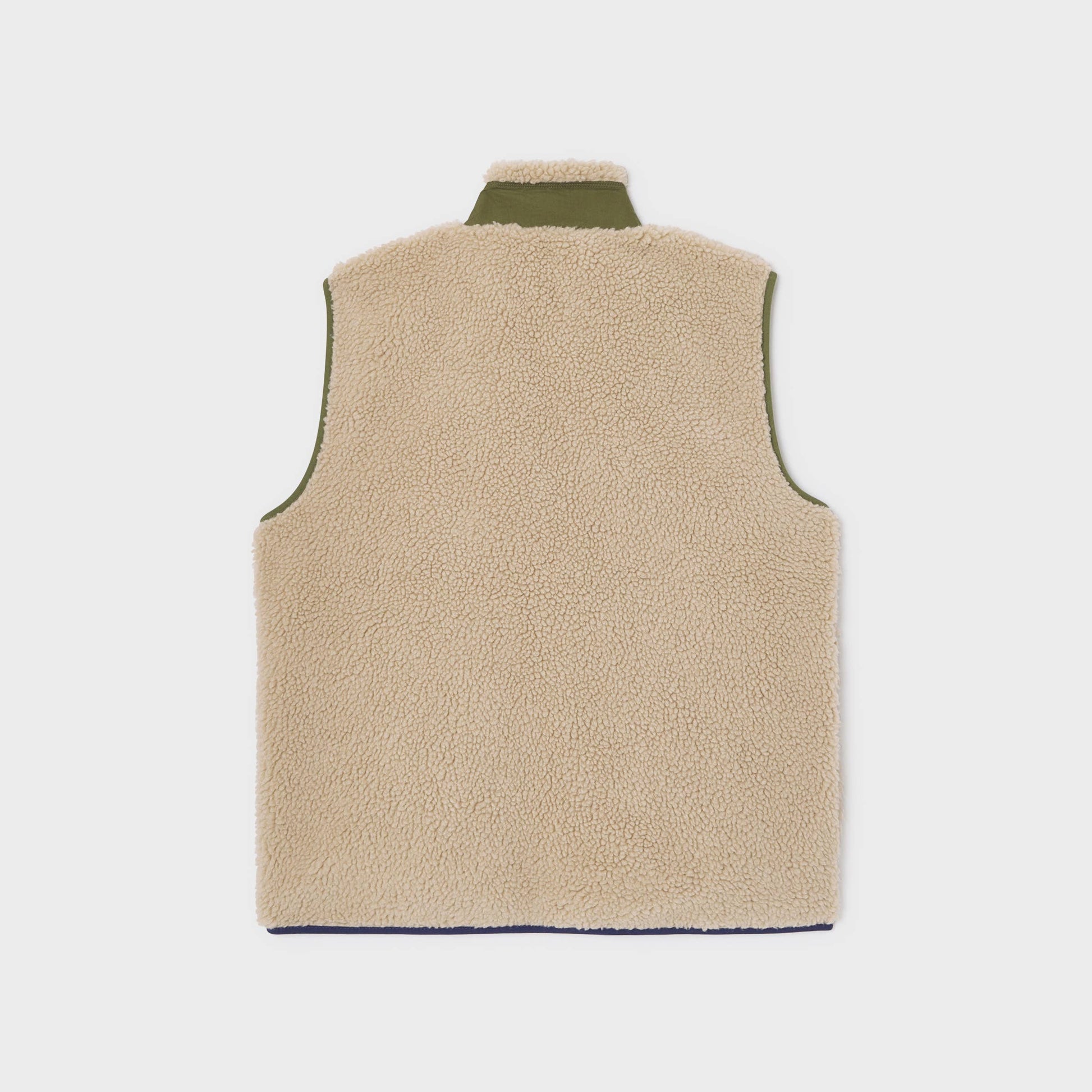 Gilet sherpa unisex con zip senza maniche color naturale