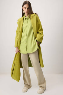Camicia in crepe oversize verde