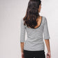 Maglione a righe aderente in cotone a costine