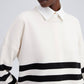 Maglione tunica oversize a righe monocromatiche