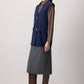 Gilet lungo in crêpe con bottoni