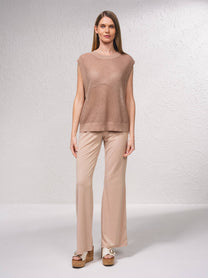 Maglione in maglia aperta laminata