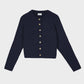 Cardigan corto a maglia blu navy Letiana