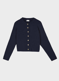 Cardigan corto a maglia blu navy Letiana