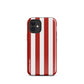 Custodia robusta a righe rosse per iPhone