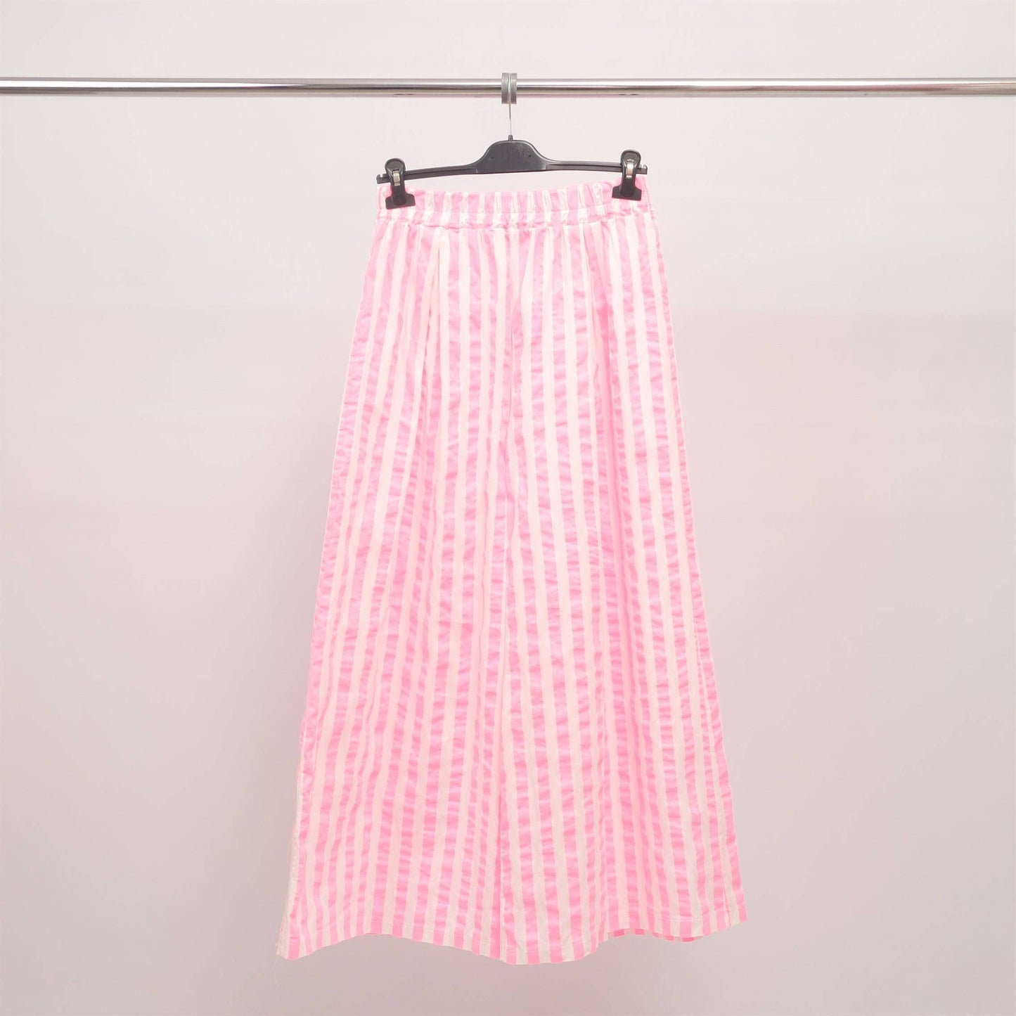 Pantaloni palazzo a righe verticali in cotone stretch