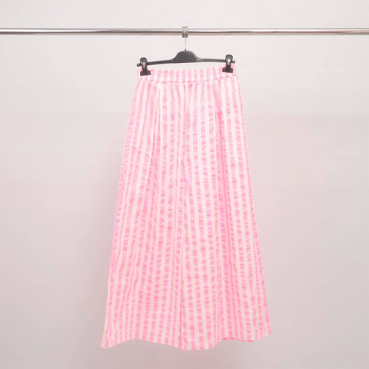 Pantaloni palazzo a righe verticali in cotone stretch