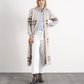 Cardigan lungo jacquard con tasche