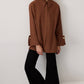 Camicia oversize in popeline misto cotone con maxi polsini