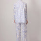 Set camicia e pantaloni in viscosa con stampa astratta