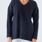 Maglione a coste con scollo a V