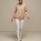 Maglione in maglia pied-de-poule da donna girocollo