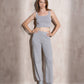 Pantaloni a vita alta in maglia con glitter
