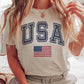 T-shirt grafica USA in cotone morbido