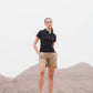 Polo donna nera in piqué antimacchia