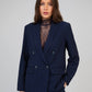Blazer oversize gessato blu navy