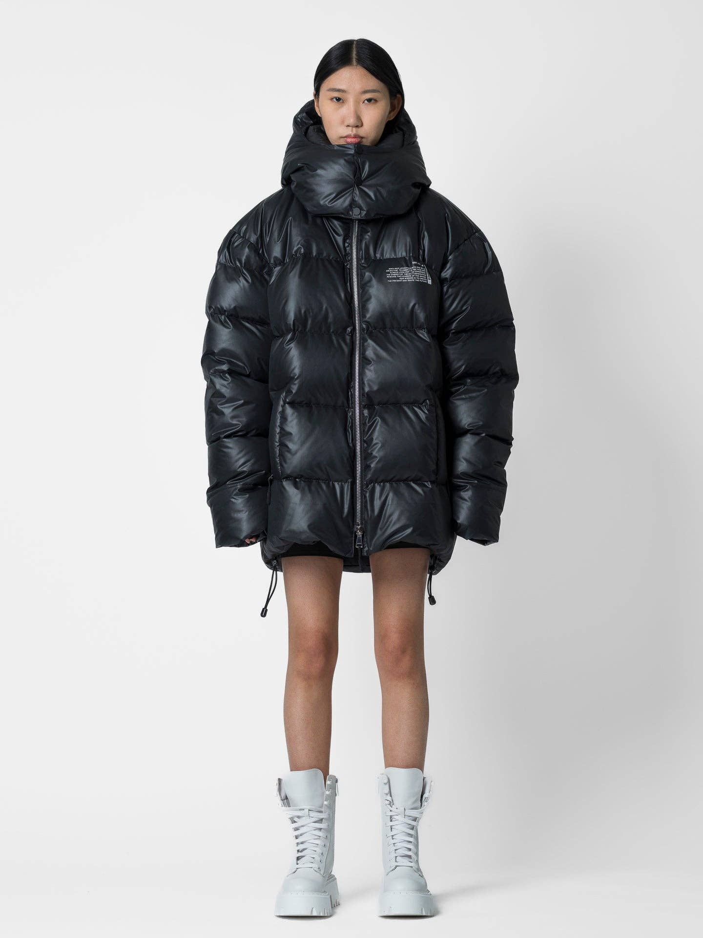 Bomber oversize con stampa text