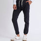 Pantaloni jogger con vita elastica e fondo con polsino