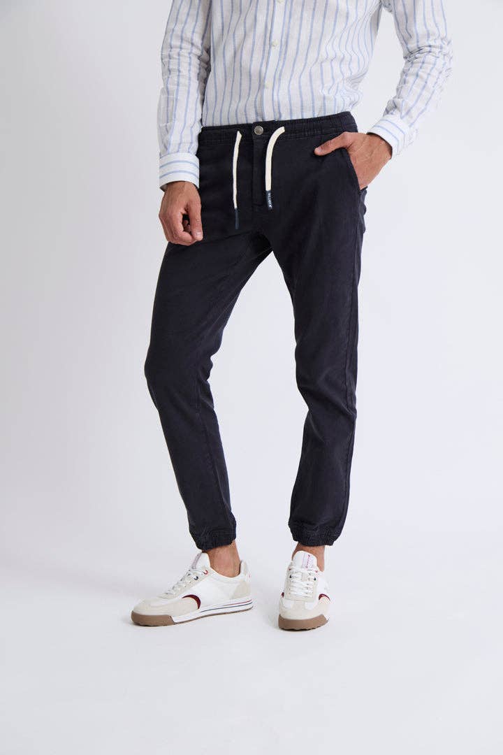 Pantaloni jogger con vita elastica e fondo con polsino