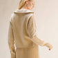Maglione collo alto con zip in misto cashmere