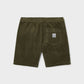 Pantaloncini in velluto a coste con coulisse elasticizzata verde