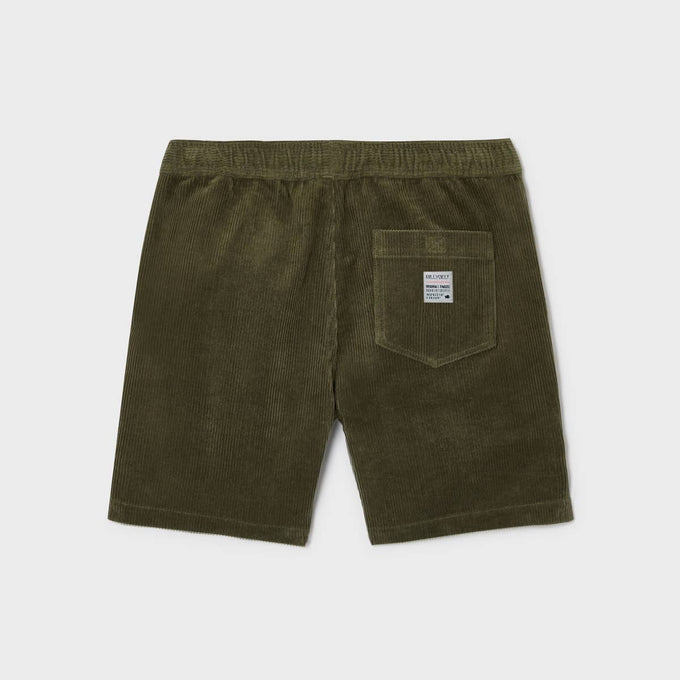 Pantaloncini in velluto a coste con coulisse elasticizzata verde