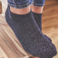 Calzini alla caviglia in cotone glitterato blu marino