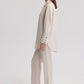 Camicia effetto lino oversize beige