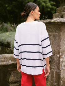 Giacca cardigan a righe in cotone