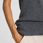 Top in maglia Sofie in cotone organico grigio scuro mélange