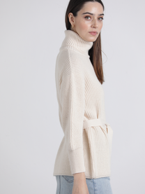 Maglione dolcevita con cintura
