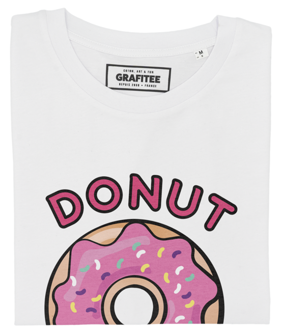 T-shirt unisex bianca “Donut Touch Me” in cotone biologico