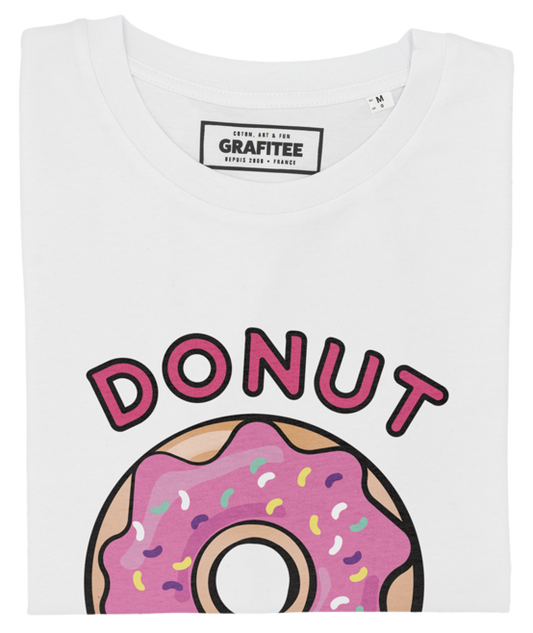T-shirt unisex bianca “Donut Touch Me” in cotone biologico