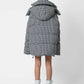 Bomber oversize pied de poule con cappuccio removibile