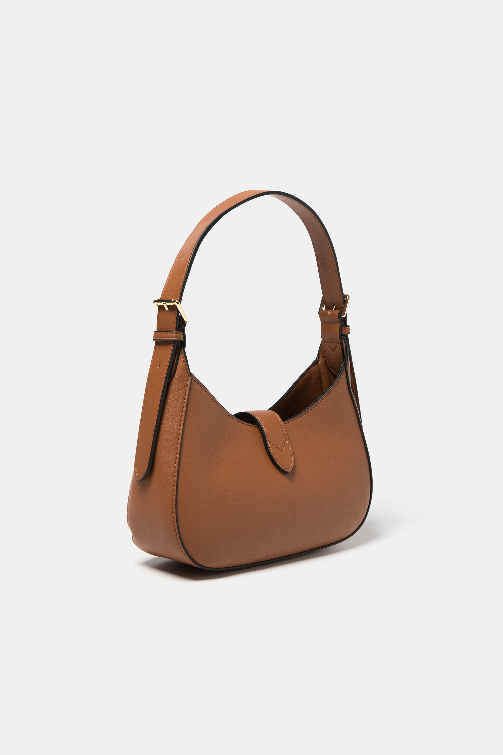 Borsa a spalla in ecopelle liscia con tracolla