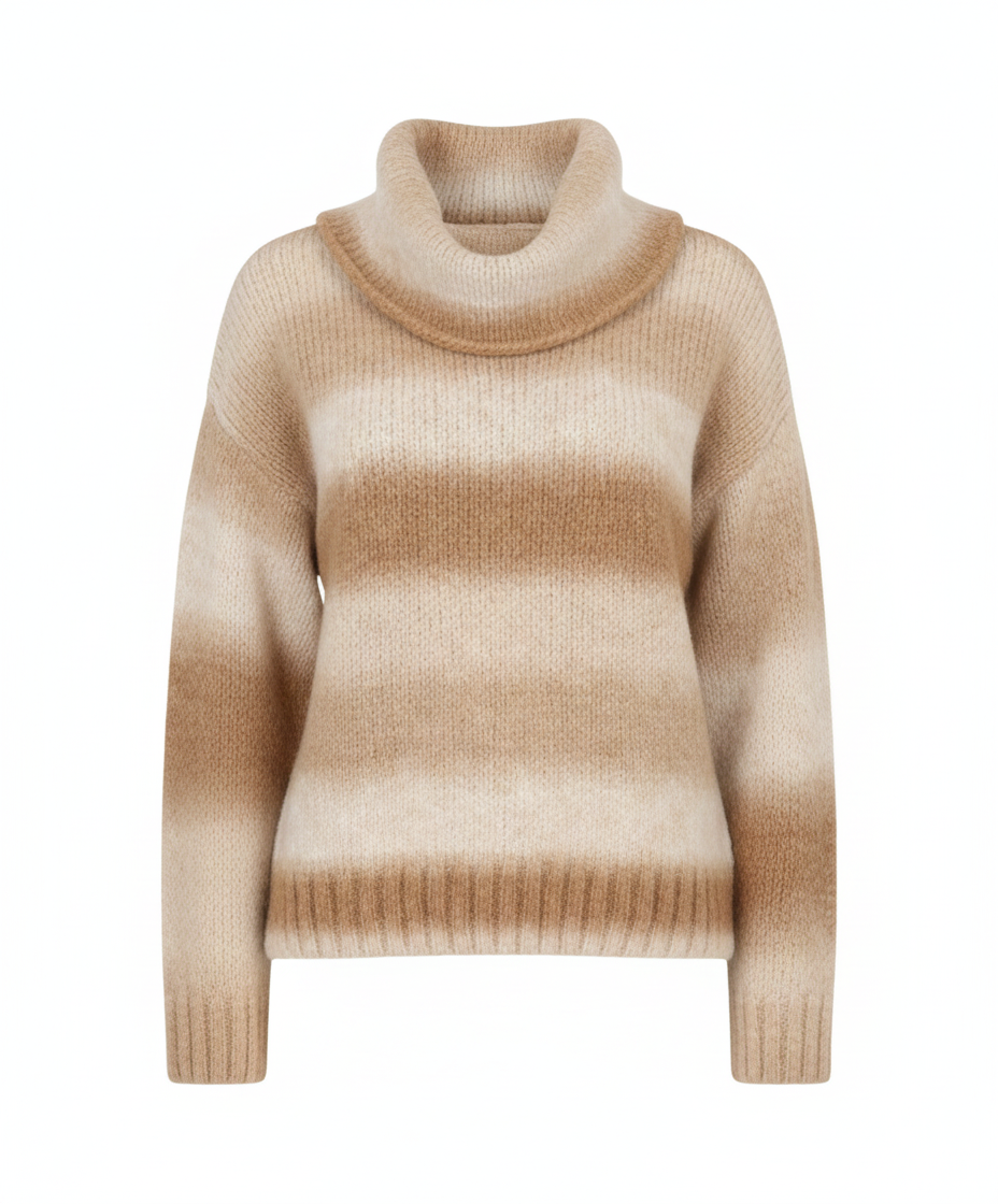 Maglia a collo alto effetto degradé