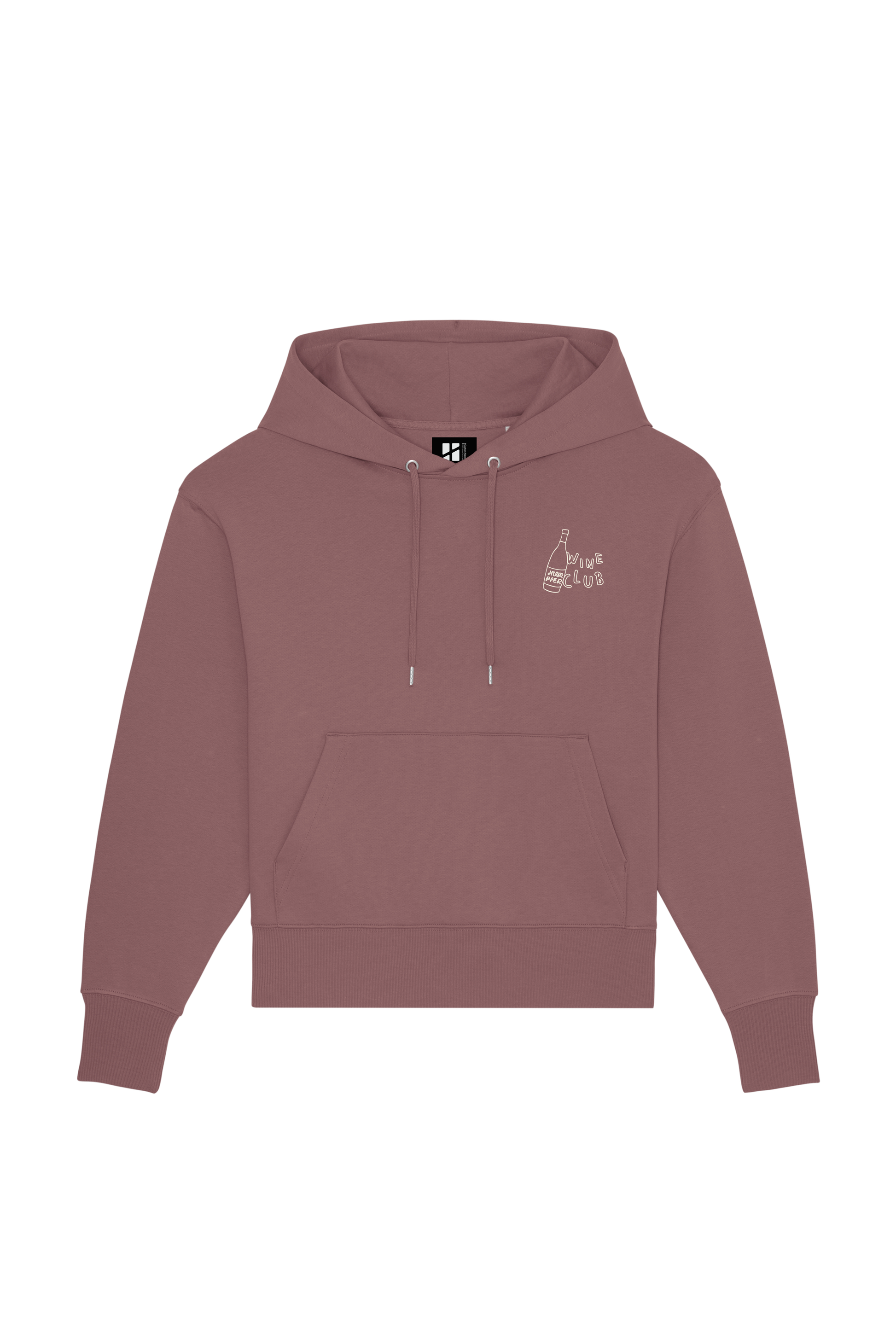 Felpa con cappuccio oversize con stampa Wine Club