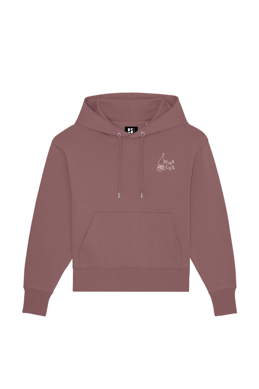 Felpa con cappuccio oversize con stampa Wine Club